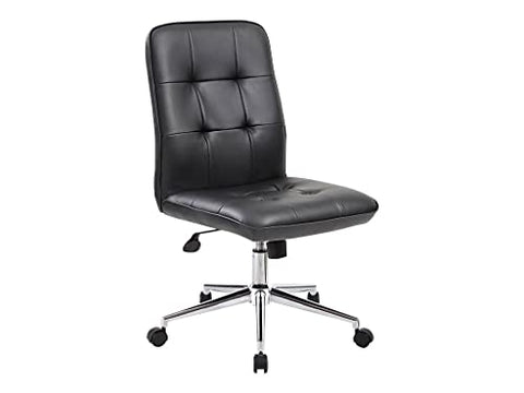 Boss Office Products B330-BK Millennial Modern Adjustable Home Office Chair Without Arms, Black, Medium