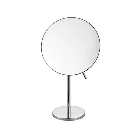 Oakestry Aqua Rondo Wall Mounted Magnifying Mirror with Adjustable Height Brass Construction 3X Magnification Chrome Finish Tarnish Resistant Easy Installation for Bathroom Vanity Spa