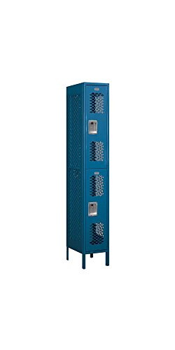 Salsbury Industries 72168BL-U Double Tier 12-Inch Wide 6-Feet High 18-Inch Deep Unassembled Vented Metal Locker, Blue