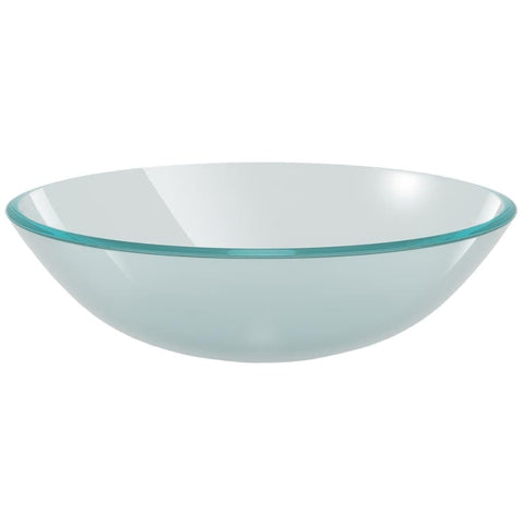 vidaXL Above-Counter Tempered Glass Basin - 16.5" Diameter Frosted Glass Washroom Sink with Easy Cleaning