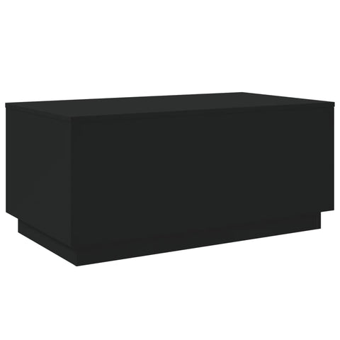 vidaXL Black Modern Coffee Table with led Lights/Rectangle Shape/Engineered Wood/Accent table/35.4"x19.7"x15.7"/Living Room/Lounge/Office