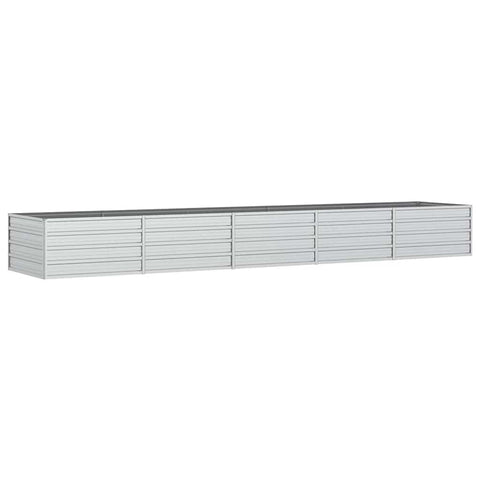 vidaXL Garden Raised Bed - Silver Galvanized Steel Outdoor Planter Box for Patio, Balcony, and Garden - 157.5" x 31.5" x 17.7"