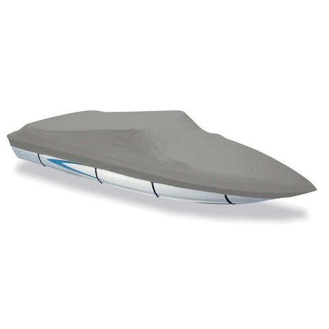 Carver Industries 77119F-10 Styled-to-Fit Boat Cover for V-Hull I/O Runabout Boats (Including Euro-Style) with Windshield and Hand or Bow Rails - 19'6", Slate Gray