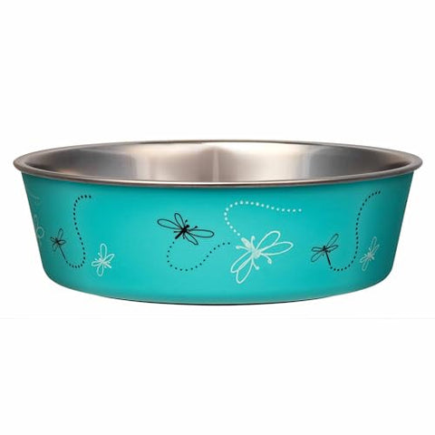 Loving Pets Bella Dog Bowls- Stainless Steel Dog & Cat Bowls - Spill Proof Dog Food Bowl, Cat Bowl, Puppy Essentials & Pet Supplies Great for Home & Travel (Small 10-20 lbs, Dragonfly)