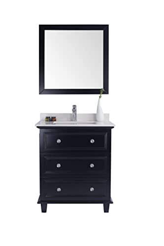 Laviva Luna - 30 - Espresso Cabinet White Quartz Countertop
