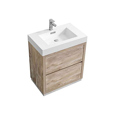 Kube Bath Bliss 30" Nature Wood Free Standing Modern Bathroom Vanity