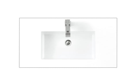 James Martin Vanities SWB-S35.4-GW James Martin Vanities SWB-S35.4 35.4" Solid Surface Vanity Top with 1 Integrated Stone Composite Sink and 1 Faucet Hole