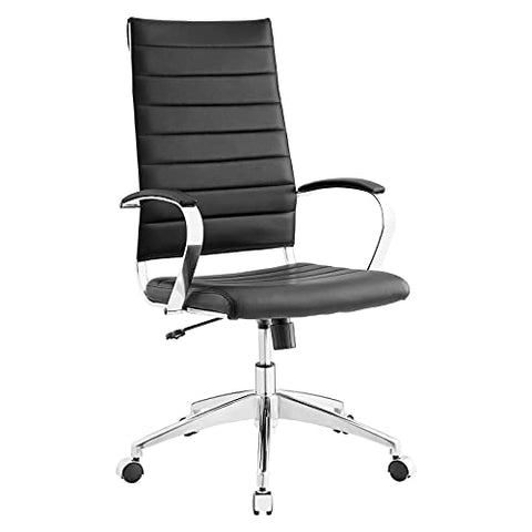Modway Jive Ribbed High Back Tall Executive Swivel Office Chair With Arms In White