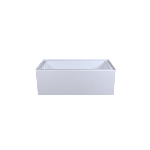 Elegant Kitchen and Bath Niklaus 30" x 60" Left Drain Resin Bathtub in White