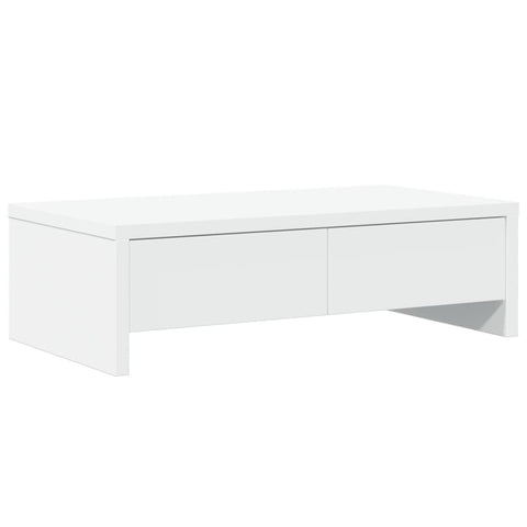 vidaXL Monitor Stand with Drawers White 19.7x10.6x5.9 Engineered Wood