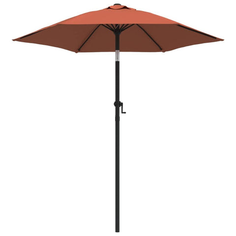 vidaXL Aluminum Outdoor Parasol 78.7"x88.2" - UV Protective and Anti-Fade Polyester Canopy, Tiltable and Foldable Design - Ideal for Patio, Terrace or Garden - Terracotta