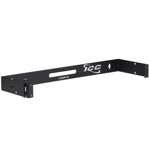 ICC Wall Mount Hinged Bracket, 1 RMS, 6? Depth, 10 lbs Capacity, 19? Rack Compatible, Steel Construction, Black