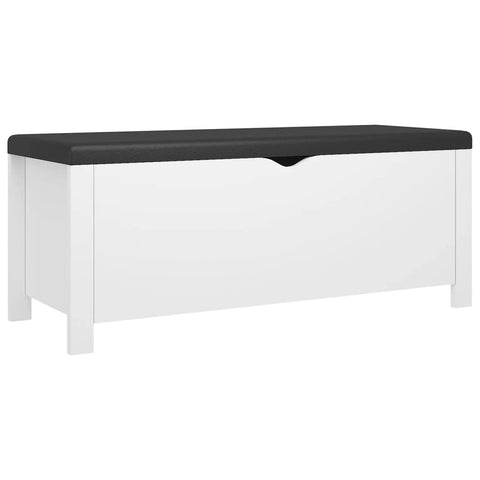 vidaXL Modern White Storage Box - Comfortable Bench with Cushion - Spacious, Easy Assembly and Cleaning, 41.3"x15.7"x17.7" Engineered Wood