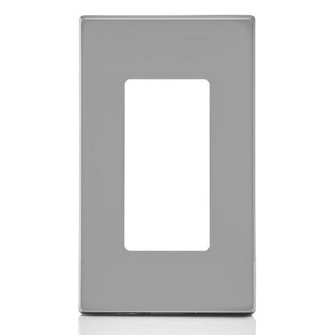 Leviton 1-Gang Decora Plus Screwless Wall Plate, 80301-LG, Light Gray, 2.75"W x 4.5"H