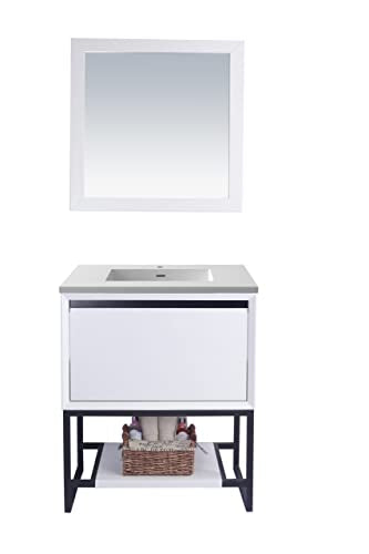 Laviva Alto 30 - White Cabinet Matte White Viva Stone Solid Surface Countertop