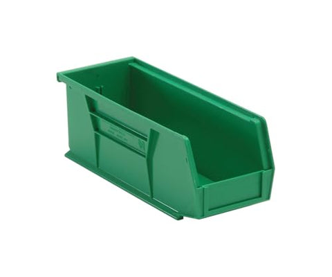 Quantum Storage Systems QUS224GN Ultra Stack & Hang Heavy Duty Part Organizer Green Bins 11" L x 5" W x 4" H 12 Pack