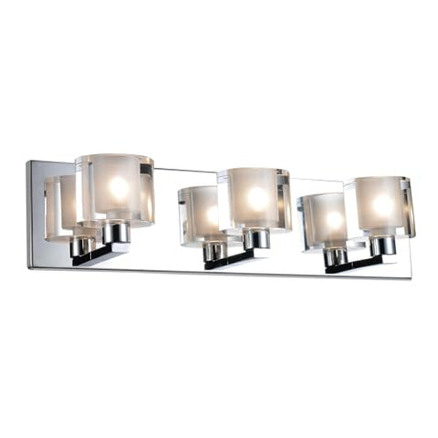 Tina 3 Light Wall Sconce – Chrome Finish with Clear Glass Shade for Powder Room, Dressing Room, Bathroom