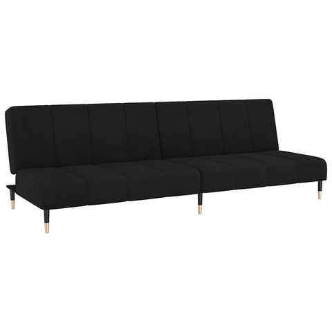 vidaXL Black Velvet Loveseat Sleeper Sofa Bed - 78.7" Modern 2-Seater Convertible Couch with Sturdy Wooden Frame for Living Room, Office