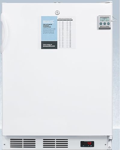 Accucold FF7LWPLUS2ADA 24-Inch Wide All-Refrigerator - White; ADA Compliant; NIST Calibrated Temperature Display; Commercially Approved; RHD (Right-Hand Door Swing); CARB Compliant