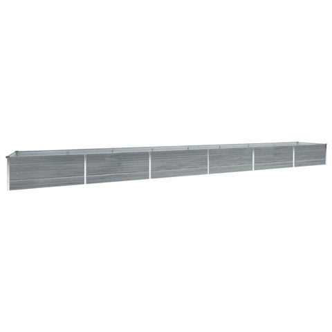 vidaXL Outdoor Raised Garden Bed in Galvanized Steel - Rectangular Shape - Gray Color - Heavy-Duty, Weather- Planter Box for Plants, Vegetables, Herbs & Flowers - Dimensions: 236.2"x31.5"x17.7"