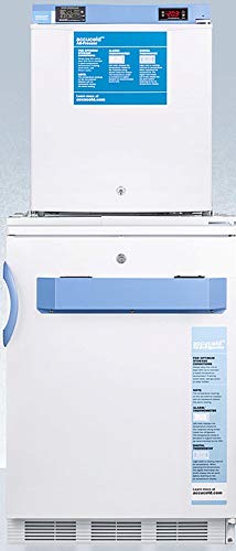 Summit Appliance FF7LW-FS24LSTACKMED2 Stacked 24" Wide All-Refrigerator/All-Freezer Combination with Locks, Digital Controls and NIST Calibrated Alarm/Thermometers