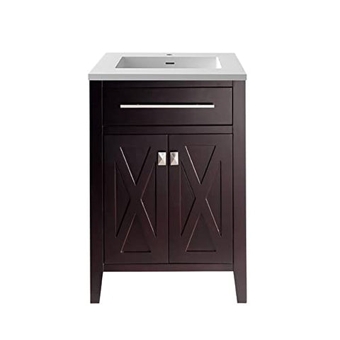 Wimbledon, 24, BRWN Cabinet Matte WHT Viva Stone Surface COUNTERTOP