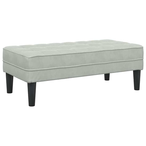 vidaXL Bench with Cushion Light Grey 44.49 x 22.44 x 15.35 in Velvet, Modern Rectangular Velvet Ottoman, Plush Home Decor, Sleek Indoor Bench, Compact Seating, Versatile Contemporary Furniture