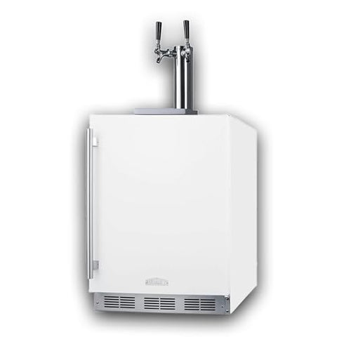 Summit 24" Cold Brew Kegerator, Dual Tap Kit, ADA Compliant, White - SBC58WHBIADACFTWIN