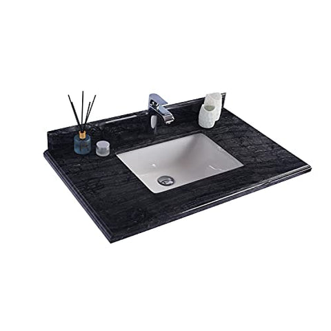 White Carrara COUNTERTOP, 36IN, Single Hole with Rectangle Sink