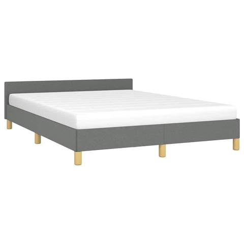 vidaXL Fabric Bed Frame Platform Bed, Scandinavian Style/Slats Support/No Box Spring Needed/Without Mattress/Easy Assembly, Dark Grey King Bed