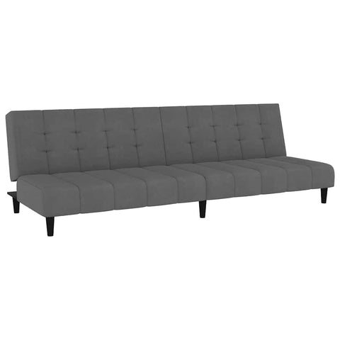 vidaXL 2-Seater Sofa Bed-Loveseat Couch in Dark Gray Velvet with Convertible Twin Bed Feature for Living Room or Office