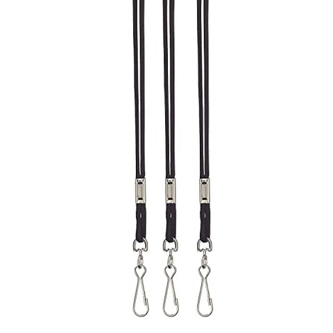 Martin Sports MASL1BK-3 Rayon Lanyard, Black, 12/Pack, 3 Packs