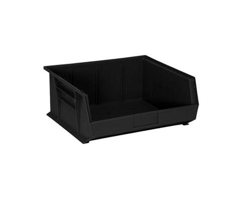Quantum Storage Systems QUS250BK Ultra Stack & Hang Heavy Duty Part Organizer Black Bins 15" L x 17" W x 7" H 6 Pack