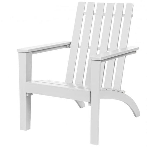 Fast Furnishings Indoor/Outdoor Acacia Wood Adirondack Lounge Armchair (White)