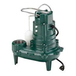 Zoeller 266-0001 Waste-Mate M266 Cast Iron 1/2 HP Automatic Sewage Pump Green