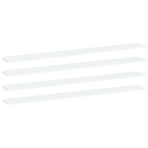 vidaXL Bookshelf Boards in White | Set of 4 | Engineered Wood | Ideal for Additional Storage & Replacement | Size 39.4"x3.9"x0.6"