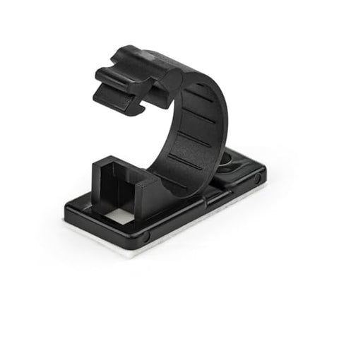 StarTech.com 100 Adhesive Cable Management Clips Black - Network/Ethernet/Office Desk/Computer Cord Organizer - Sticky Cable/Wire Holders - Nylon Self Adhesive Clamp UL/94V-2 Fire Rated, TAA