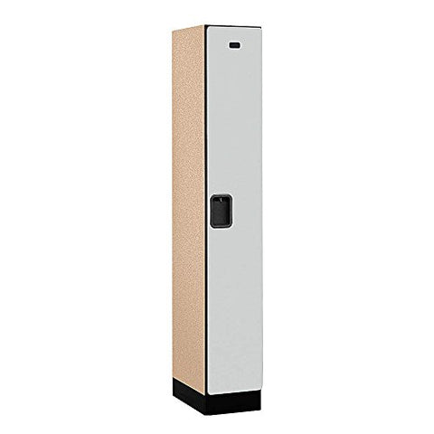 Salsbury Industries 1-Tier Designer Wood Locker with One Wide Storage Unit, 6-Feet High by 18-Inch Deep, Gray