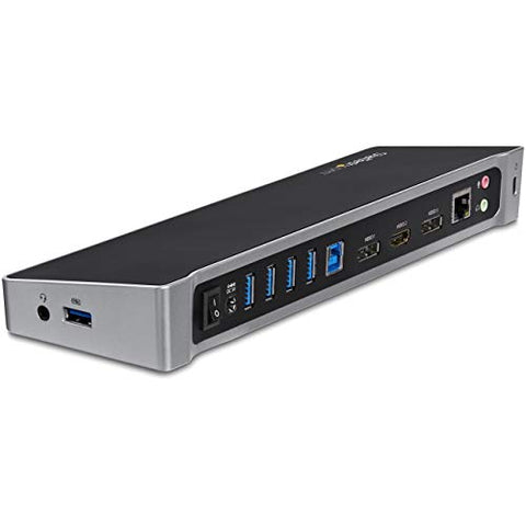 StarTech.com USB 3.0 Docking Station - 4K - HDMI / DisplayPort - with Fast Charge / Ethernet / Audio - Universal Docking Station