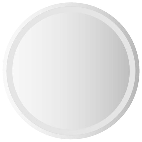 vidaXL LED Bathroom Mirror 23.6" Round - Waterproof and IP65 Rated, Convenient USB Interface, Glass Material, Wall-Mounted, Transparent