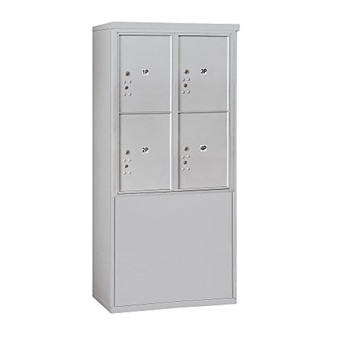 Salsbury Industries 3910D-4PAFP Free Standing Locker Mailbox, Aluminum