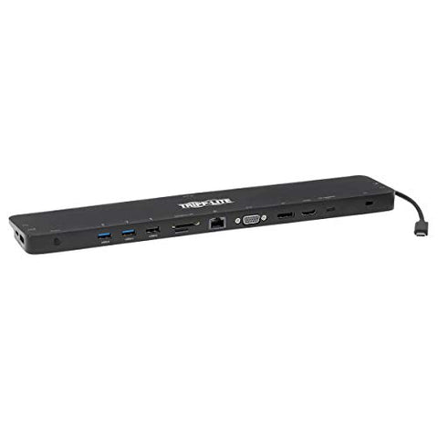 Tripp Lite USB-C Docking Station with Triple Display, 4K HDMI @ 30 Hz, DisplayPort, VGA, USB-A 3.2 Gen 1, Gigabit Ethernet Port, 100W PD Charging, Black Housing, 3-Year Warranty (U442-DOCK7D-B)