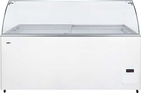 Summit Appliance NOVA53GDC Dipping Cabinet, White; Ships Unassemble; 3-piece Glass Sneezeguard; Manual Defrost; 17.8 cu.ft Capacity; Digital Thermostat; Fan-cooled Compressor; Steel Interior