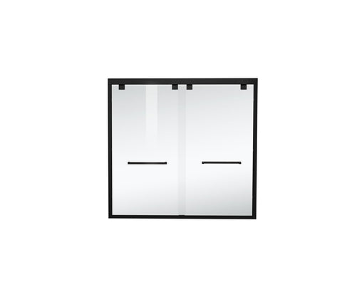 Elegant Kitchen and Bath TD333-6060MBK Semi-Frameless tub Door 60 x 60 Matte Black