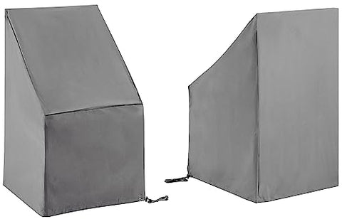 Crosley Furniture Patio Furniture Covers, Waterproof 2-Piece Outdoor Chair Cover Set for Dining Side Chairs, Gray
