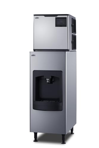 Summit Commercial Ice Machine with Ice Dispenser, 350 lbs. Clear Ice Production Per Day, 130 lbs. of Storage, Energy Star Certified - BIM350KDISP