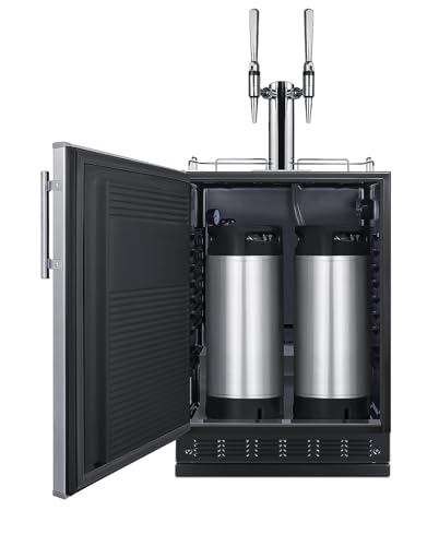 Summit Appliance 24" Wide Nitro Coffee Kegerator/Refrigerator Combo, Black Interior, Caster Wheels, Residential/Commercial Use (LHD, Nitro Coffee)