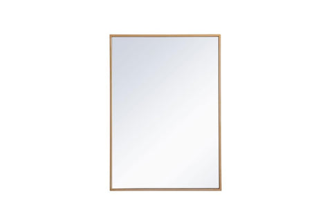 Elegant Decor Wyn 20x28 Metal and MDF Mirror Medicine Cabinet in Brass