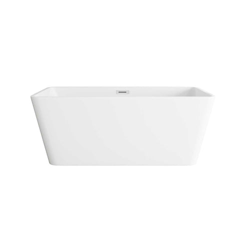 Elegant Kitchen And Bath 59" Bathtub In Glossy White With Chrome Trim