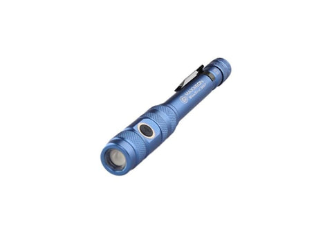 MAXXEON MXN00367, WorkStar 367 Rechargeable LED Zoom Penlight/Inspection Light with Bite Caps, 300 Lumens, USB-C, Blue